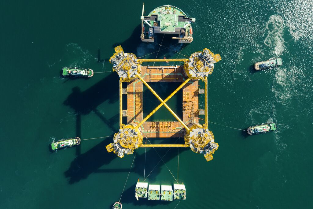 Aerial view of the Appomattox offshore production platform